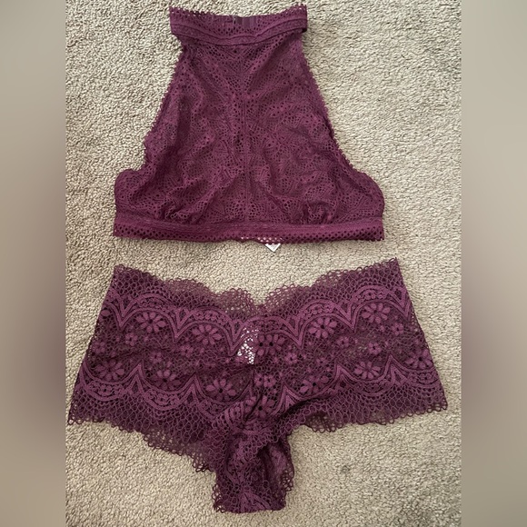 Victoria's Secret Other - Plum Victoria Secret lace bandeau and panty set